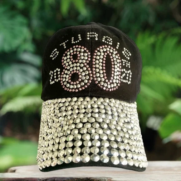 2020 STURGIS 80th Anniversary Hat | Black & Bling | See‎ Measurements