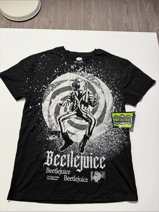 Beetlejuice Graphic Short Sleeve Tee - Black Size   XL