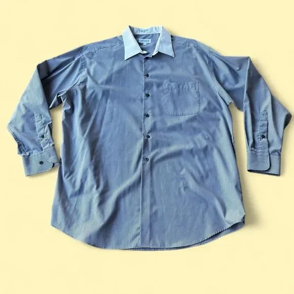 Blue & White Striped Cotton Dress Shirt