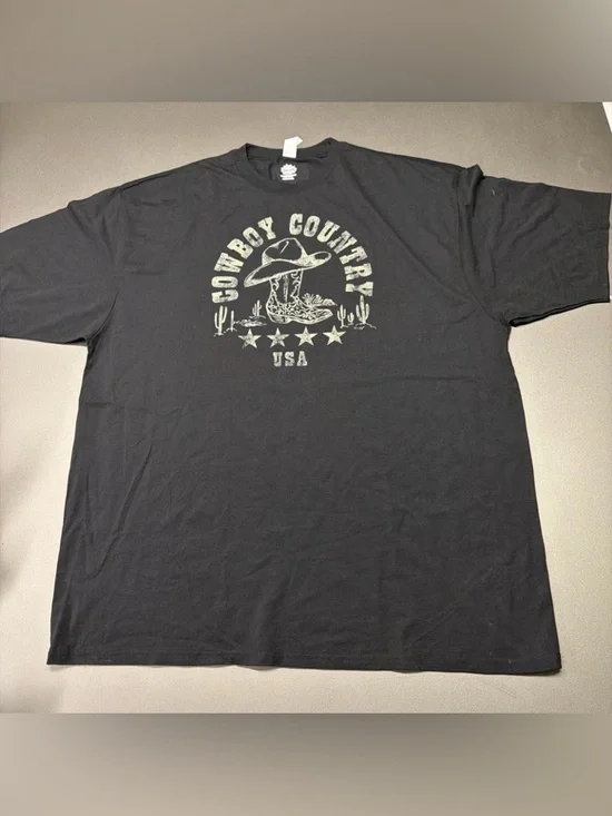 Fifth Sun Big & Tall USA Cowboy Country‎ Graphic T-Shirt Men's 4XL Black NWOT