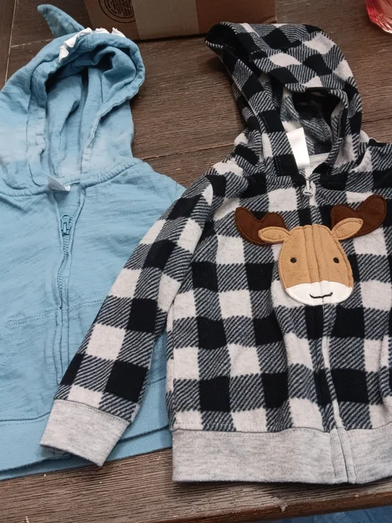 Boys Size 12 Month Pair Of Hoodie Jackets - Kids