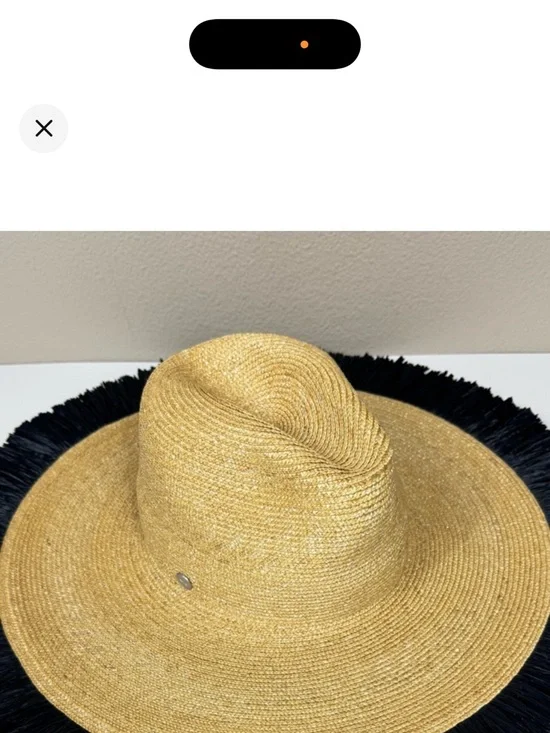Tracy Watts‎ Positano wide brim fedora Straw Sun Hat fringe Anthropologie