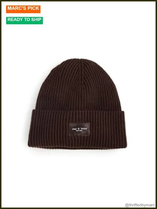 Lightweight Ribbed Knit Beanie with Logo Patch