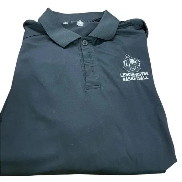 Lenoir Rhyne Men's Black Polo Shirt Basketball great condition size XL