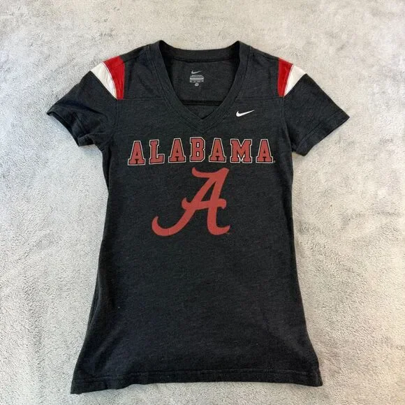 Nike Alabama Crimson Tide Women’s V Neck Shirt Black XS