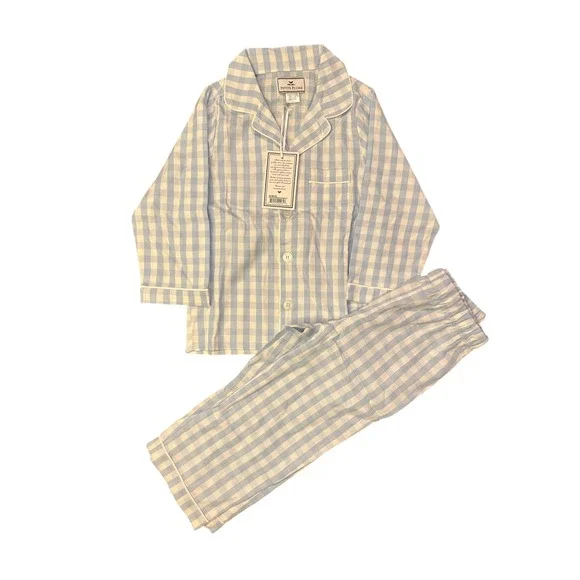 Petite Plume Boys Light Blue Gingham Pajama Set SPJBG103 Size 3 NWT