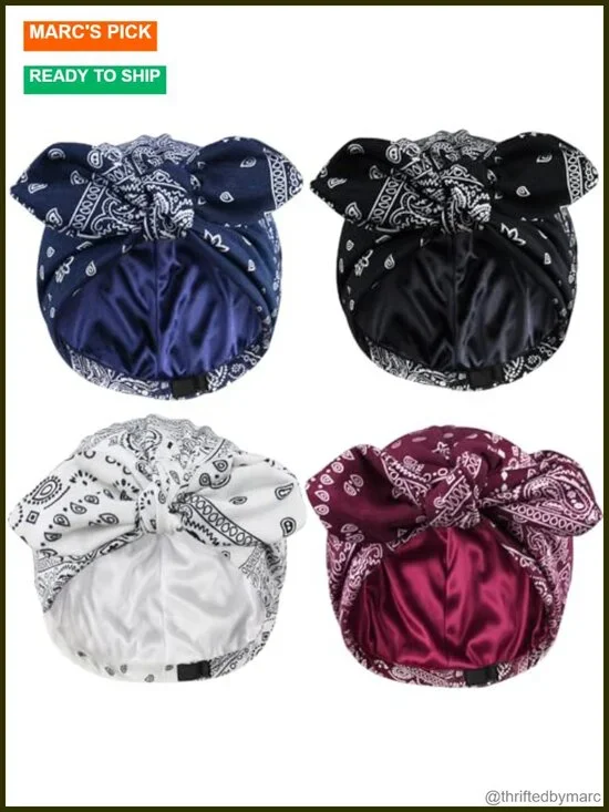 Satin Lined Beanie Women Chemo Headwear Silky Cap Sleeping Hat