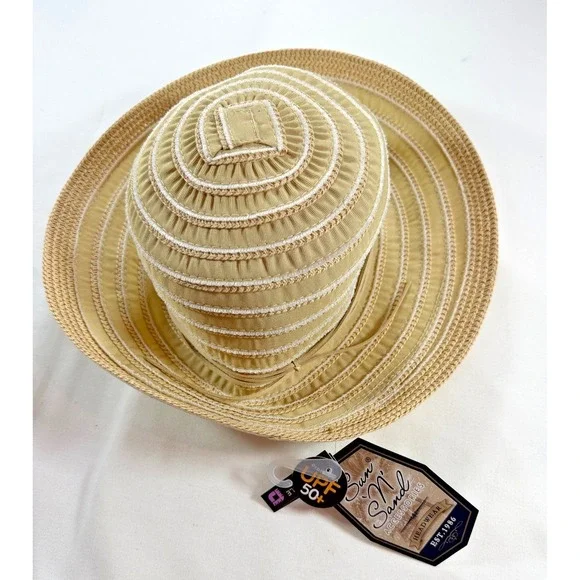 Sun N Sand Women's Wide Brim Sun Hat Tan UPF 50+