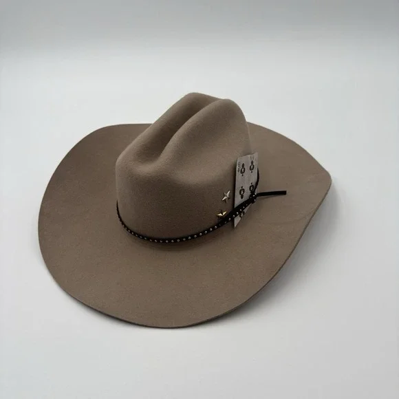 Lack of Color 100% Australian Wool Western Cowboy Hat Tan Star Studs Size M
