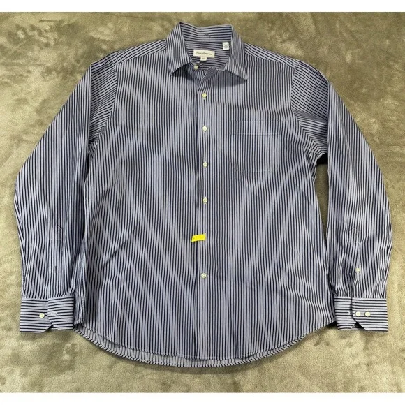 Tommy Bahama Button Down Mens 16.5‎ 36-37 Blue Striped Long Sleeve Shirt