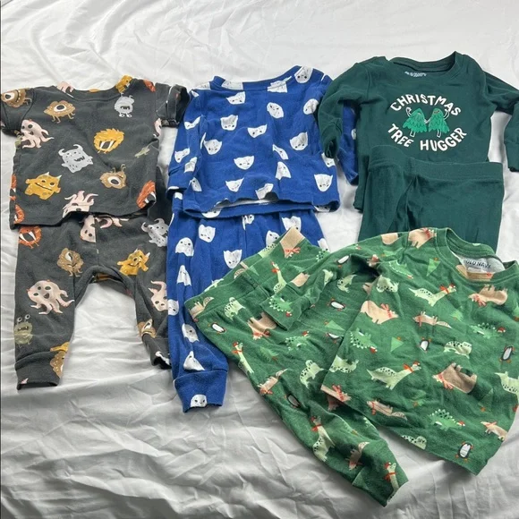 4 Kids Green 'Christmas Tree Hugger' and Patterned Pajama Set‎ - Cozy Sleepwear