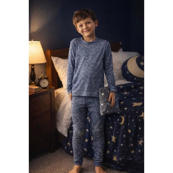 Fruit‎ of the Loom Boys 2-Piece Thermal Sleep Set Long Sleeve Top & Leggings M 8