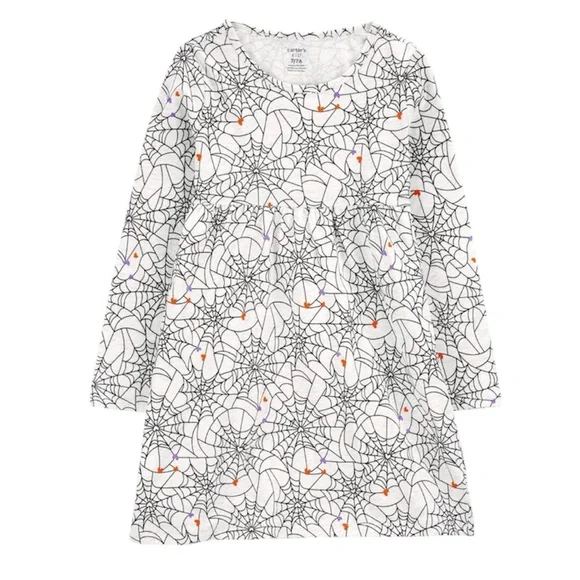 Carters Halloween long sleeve dress Halloween Outfit spider webs size 5T