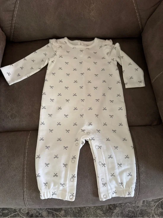 Soft Bow-Print One-Piece Romper 6mo