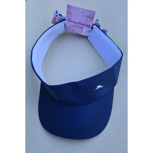 TOMMY BAHAMA Women's Floral Bow Sun Visor Golf Blue One Size NWT Summer Trendy