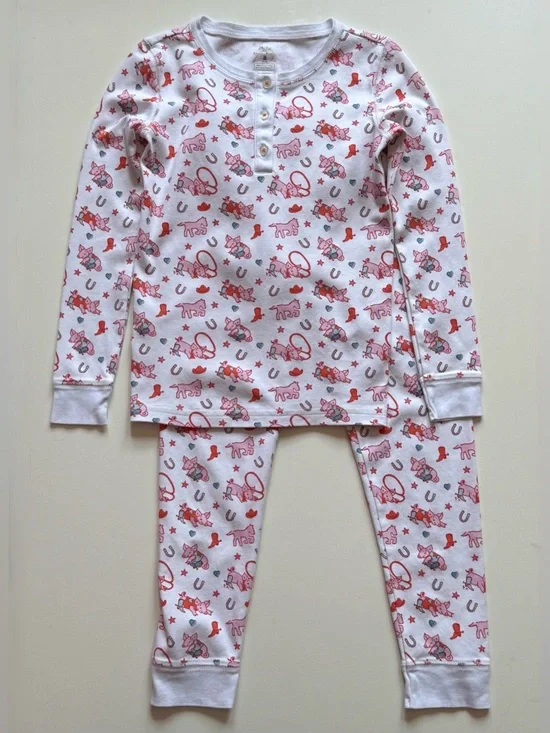Roller Rabbit × Lilly Sisto Kids “Piggy Up” Pajama Set - Size 8Y