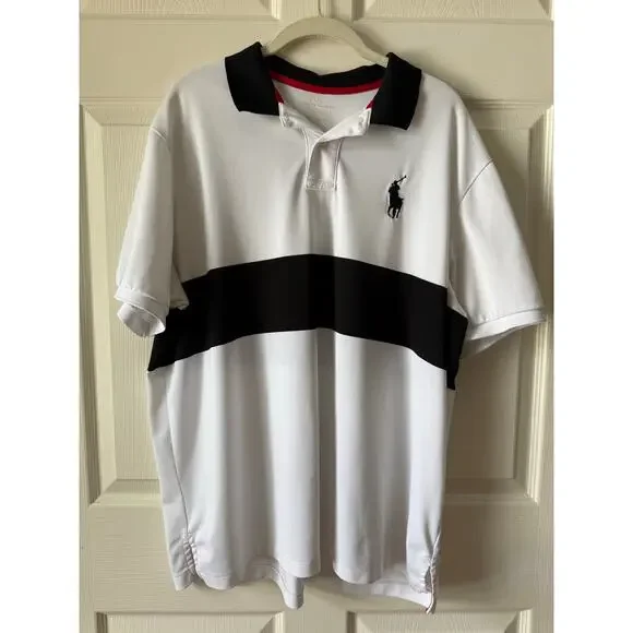 Polo Ralph Lauren Big Pony Performance Polo Shirt Mens XXL 2 Button‎ Preppy