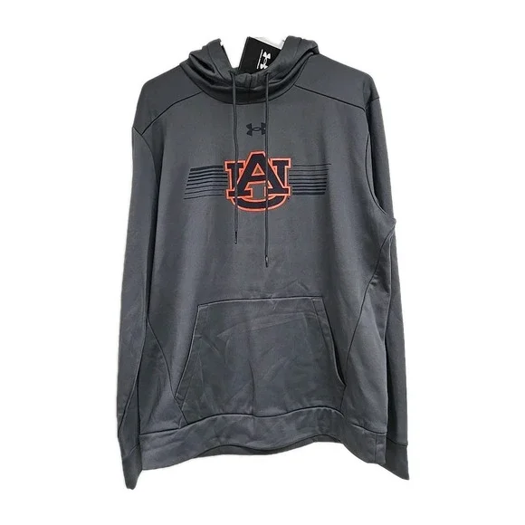 Under Armour AU Auburn Tigers  Pullover Hoodie Sweatshirt Gray‎ Men's Size L NWT