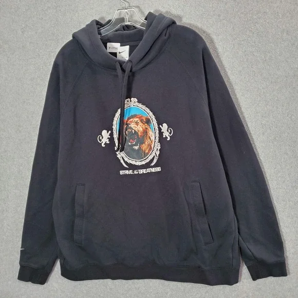 Nike Men Sweatshirt‎ XL Black Lebron James Strive for Greatness Hoodie Pullover
