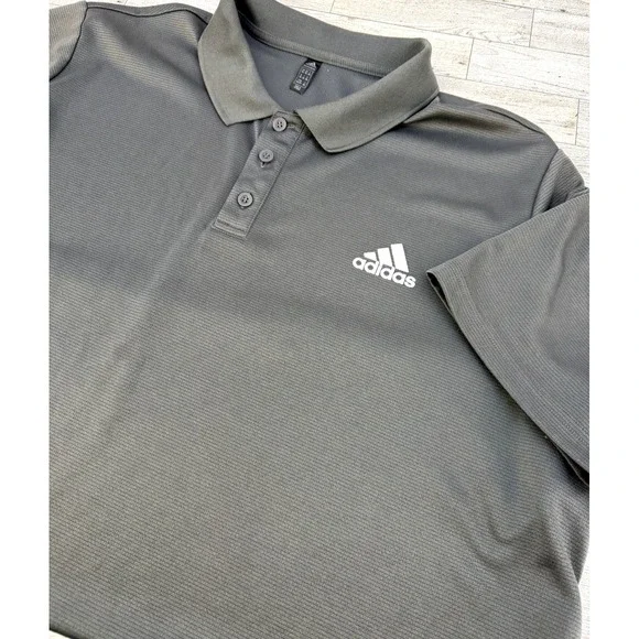 Adidas Prime Green Golf‎ Polo Shirt Mens Golf Shirt Casual Gray XXL 2XL