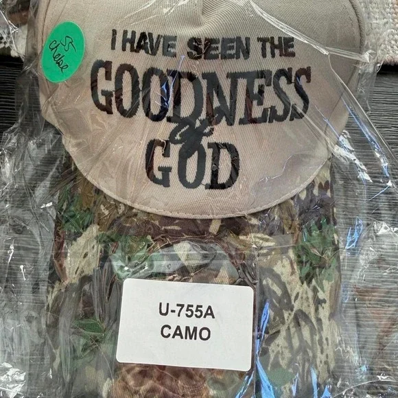 Zenana I Have Seen the Goodness of God Camo Brim Adjustable Baseball Cap NWT