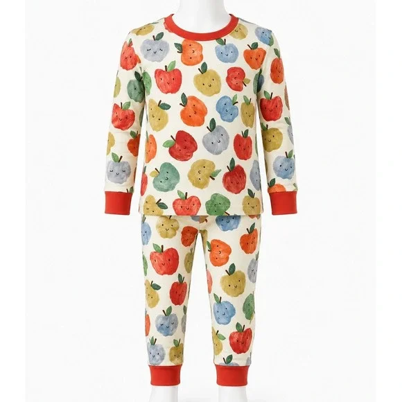 Little Sleepies Red Apple Of My Eye 4T Toddler Bamboo Pajama Set Unisex