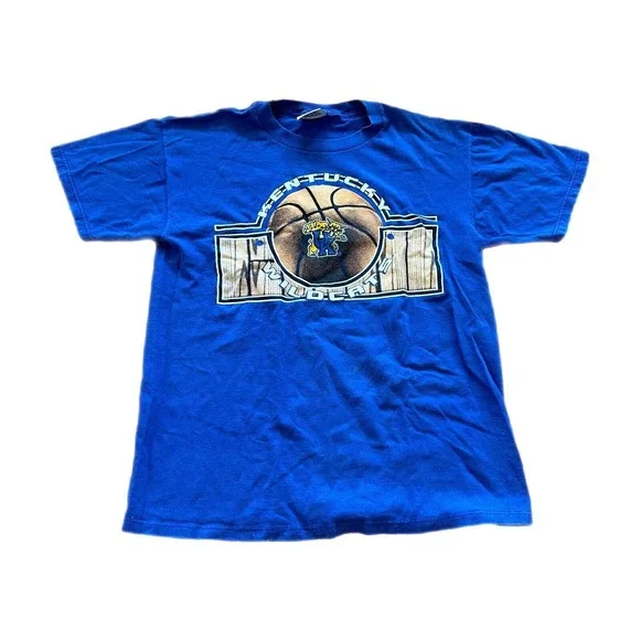 Vintage Kentucky Wildcats Shirt Mens M Blue Cotton Basketball Y2k‎