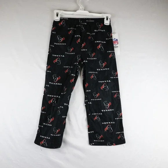 Houston Texans Boys Pajama Pants XS 4/5 Youth Black NFL Football Team‎ Apparel