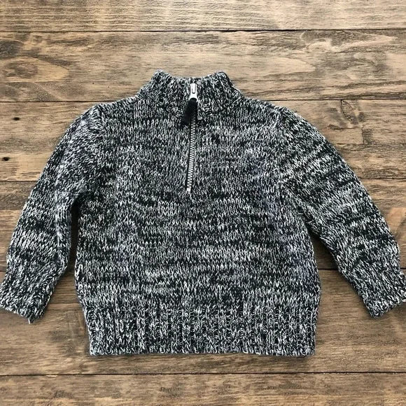 Carter’s baby‎ 18 months Black Marled Half Zip Up Sweater Pullover Church Party