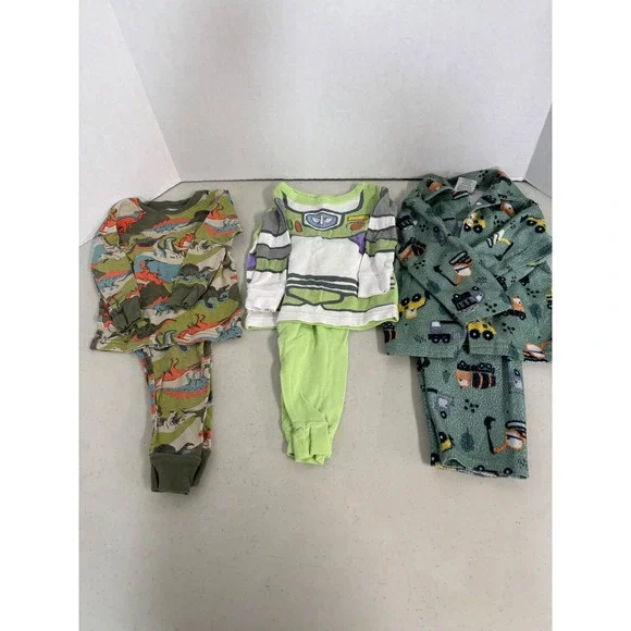 Baby Boy‎ Pajama Bundle 18M Carters Disney Buzz Lightyear Construction 3 Sets