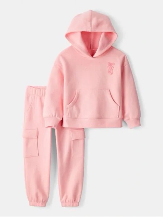 Carter's Pink Hooded Sweatshirt & Cargo Jogger Set
