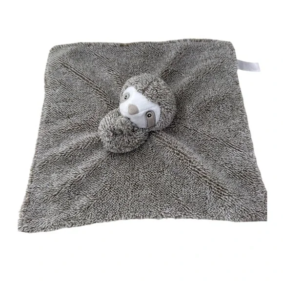 Carters Sloth‎ Security Blanket Lovey Plush Stuffed Animal Gray Kids Toy Nursery