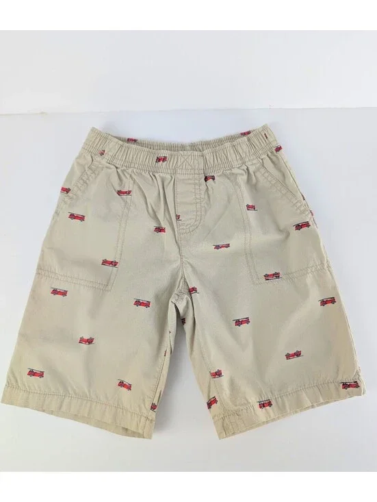 Carter's Boys Firetruck Elastic Waistband Shorts (Size: 5T)