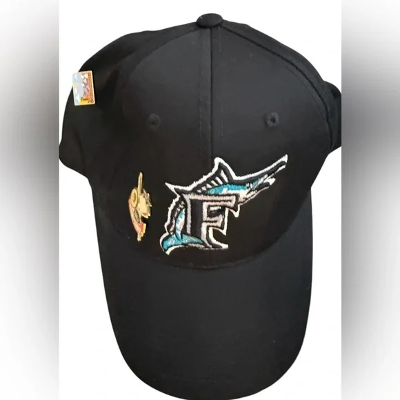 VINTAGE FLORIDA MARLINS MLB SNAPBACK HAY UNISEX w/ 2003 CHAMPIONS PIN