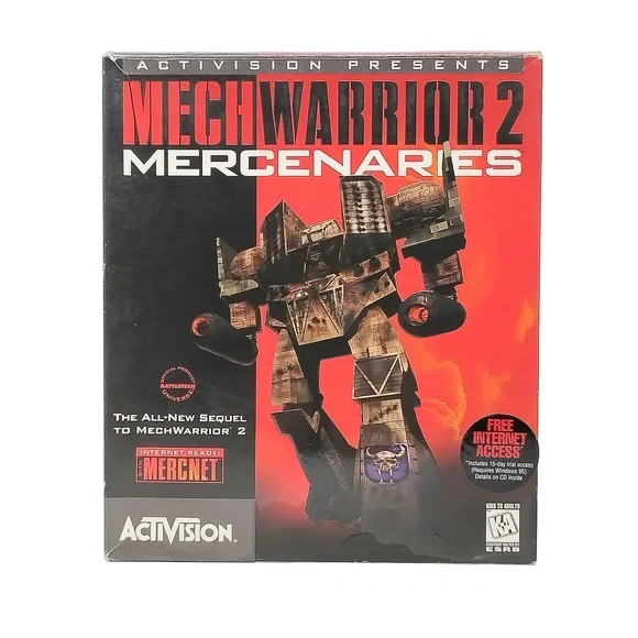 MechWarrior 2 Mercenaries PC Game 1996 Big Box Activision FASA Simulation Retro