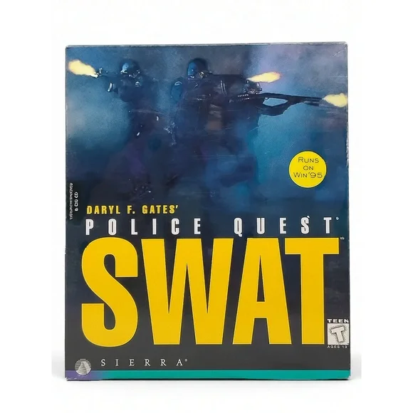 Sierra Police Quest SWAT PC Game 1995 Big Box Tactical Simulation Vintage Retro