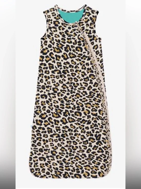 Posh Peanut LANA LEOPARD TAN SLEEVELESS RUFFLED SLEEP BAG 2.5 TOG