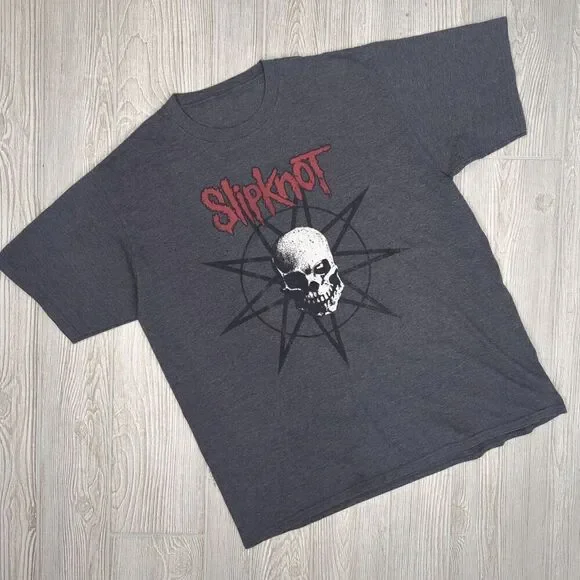 Vintage Slipknot Men's Large Grey Short Sleeve The Gray Chapter T-Shirt Skull