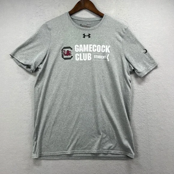 South Carolina Gamecocks Under Armour T Shirt Men M Gray HeatGear Loose Club Tee