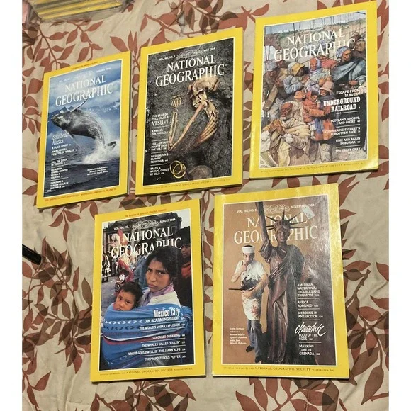 Vintage 1984 National Geographic Magazine Lot Jan May Jul Aug Nov‎ Underground