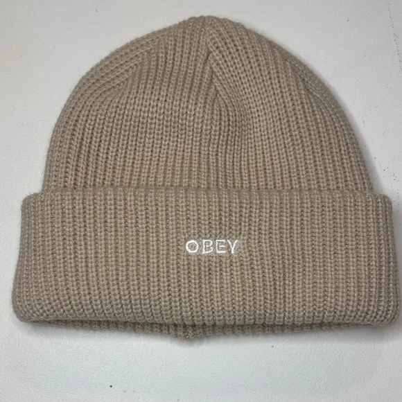 Obey Tan Knit Beanie