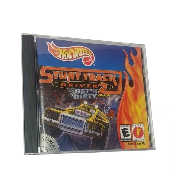 Mattel Hot Wheels Stunt Track Driver 2 PC CD-ROM Kids Blue Vintage 2000‎ Racing