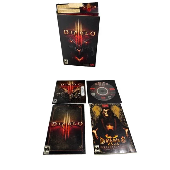 Diablo III‎ 3 PC Game Blizzard Entertainment with Diablo II Expansion Manual Box