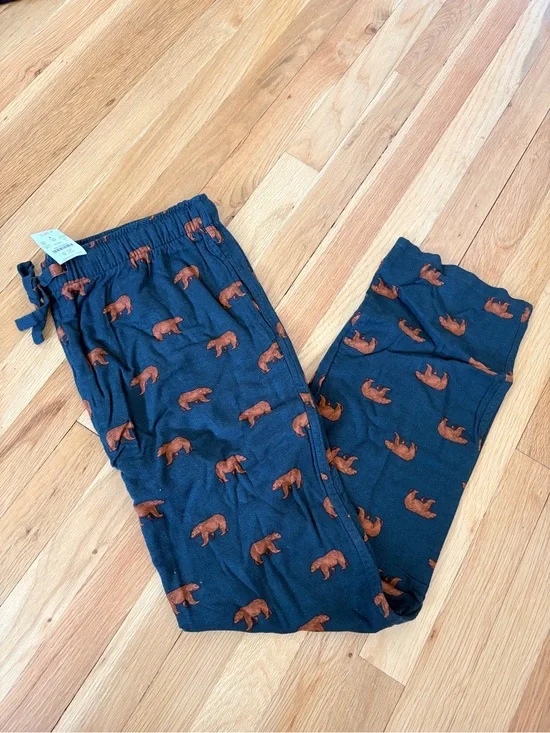 NWT Men’s Navy Bear-Print Pajama Pants