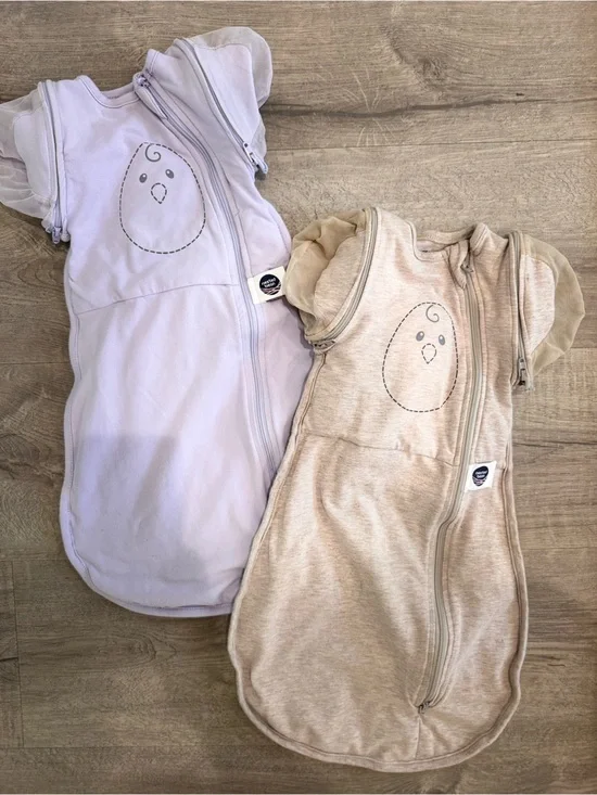 Two Nested Bean Zen One Infant Sleep Swaddles - Sand & Lavender 0-3 Months