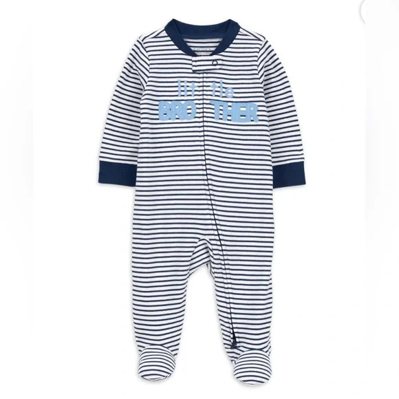 NWT Carters “Little Brother” One Piece Pajamas Size 3-6 M
