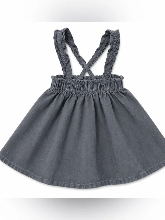 Carter's Gray Ruffle Strap Denim Skirt Dress