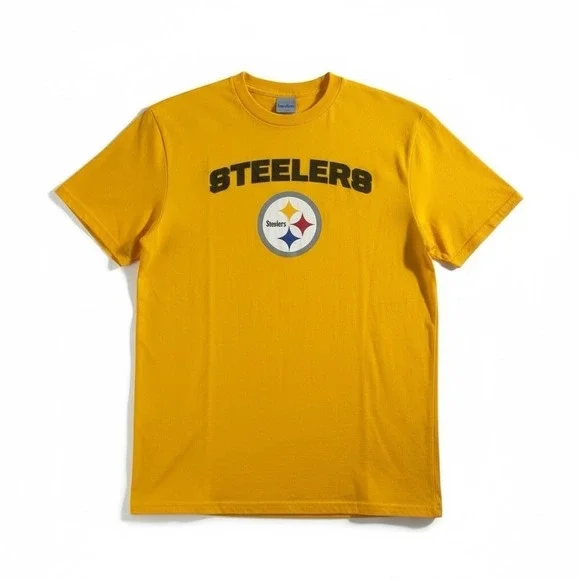 Majestic Pittsburgh Steelers T Shirt Sewn On Letters Sz Small NWT‎