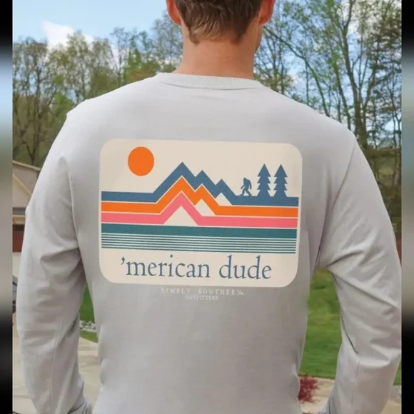 SIMPLY SOUTHERN | 'Merican Dude Long Sleeved Shirt | Size Large| NWT​‎