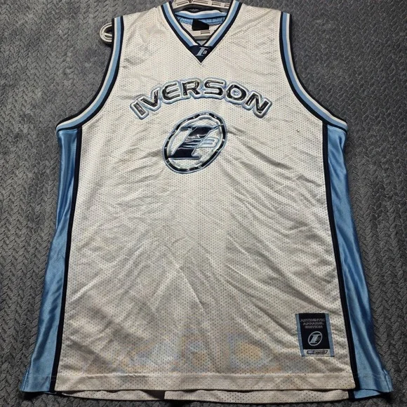 Vintage Reebok I3 Allen Iverson Limited Edition Mesh Jersey White Blue Men's XXL